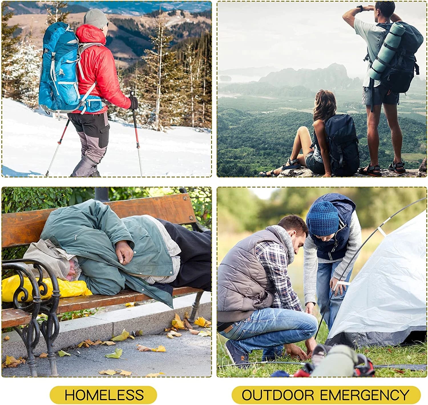 Outdoor Emergency Gold-Silver Survival Blanket – Waterproof Thermal Rescue Blanket 130x210cm